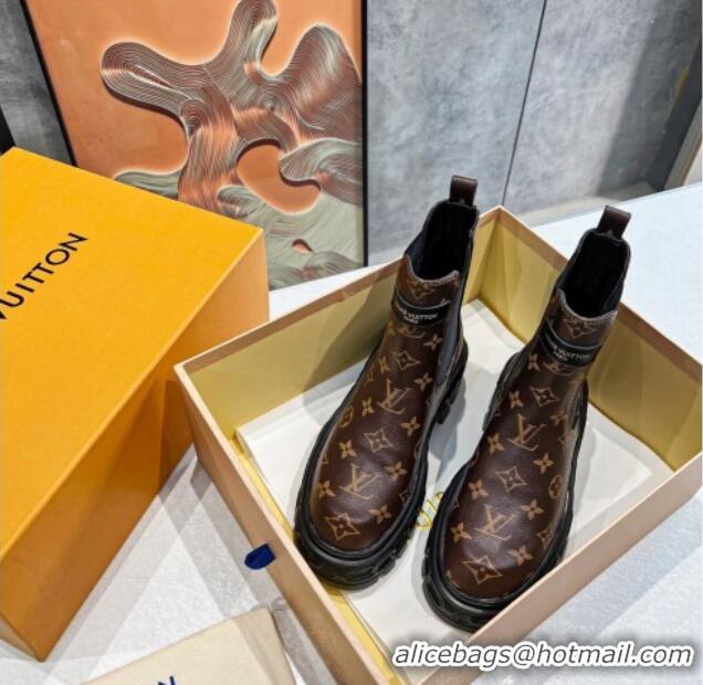 Best Product Louis Vuitton LV Record Ankle Chelsea Boots in Monogram Canvas 104015