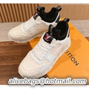 Durable Louis Vuitton Men's Run Away Denim Sneakers White 104020