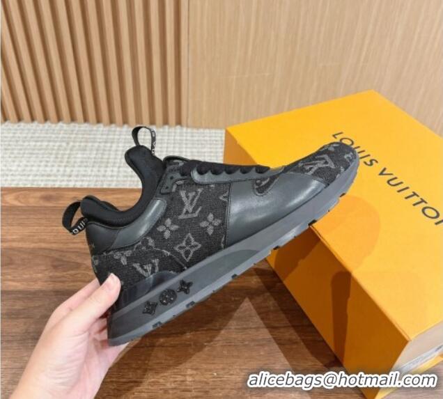 Good Product Louis Vuitton Men's Run Away Denim Sneakers Black 1104022