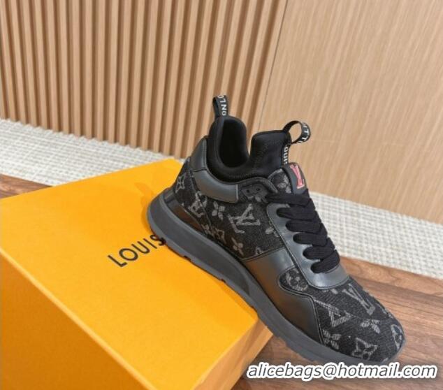 Good Product Louis Vuitton Men's Run Away Denim Sneakers Black 1104022