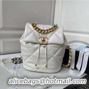 Top Quality CHANEL 19 BACKPACK AS4223 White