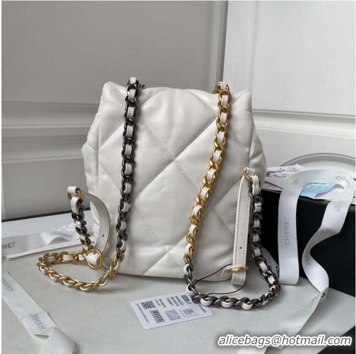 Top Quality CHANEL 19 BACKPACK AS4223 White