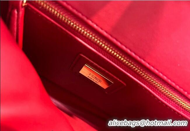 Promotional Fendi Peekaboo Mini Bag in Lambskin Leather FE244 Burgundy 2023