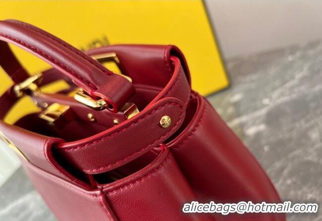 Promotional Fendi Peekaboo Mini Bag in Lambskin Leather FE244 Burgundy 2023