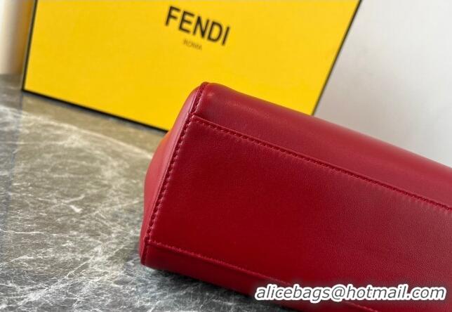 Promotional Fendi Peekaboo Mini Bag in Lambskin Leather FE244 Burgundy 2023