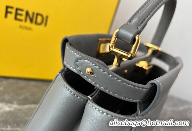 Top Quality Fendi Peekaboo Mini Bag in Lambskin Leather FE244 Grey 2023