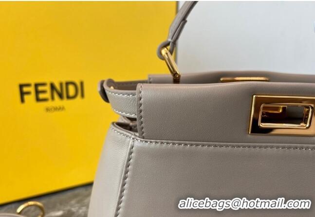 Super Quality Fendi Peekaboo Mini Bag in Lambskin Leather FE244 Beige/Gold 2023