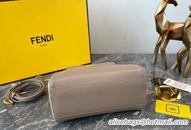 Super Quality Fendi Peekaboo Mini Bag in Lambskin Leather FE244 Beige/Gold 2023