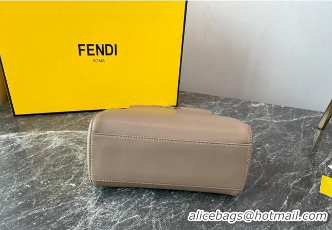 Luxurious Fendi Peekaboo Mini Bag in Lambskin Leather FE244 Beige/Silver 2023