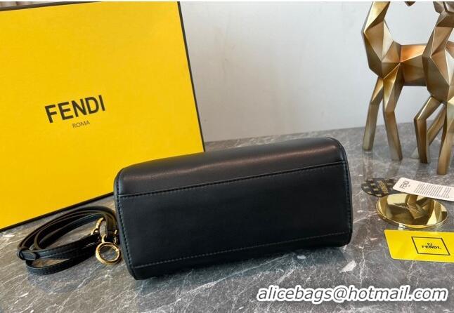 Famous Brand Fendi Peekaboo Mini Bag in Lambskin Leather FE244 Black 2023