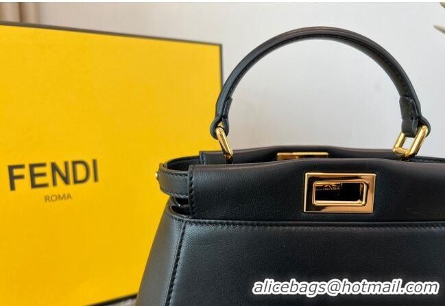 Famous Brand Fendi Peekaboo Mini Bag in Lambskin Leather FE244 Black 2023