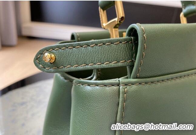 Famous Brand Fendi Peekaboo Mini Bag in Lambskin Leather FE244 Green 2023