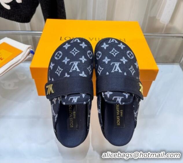 Most Popular Louis Vuitton LV Cosy Flat Comfort Clog Mules in Monogram Wool Dark Denim Blue 106069