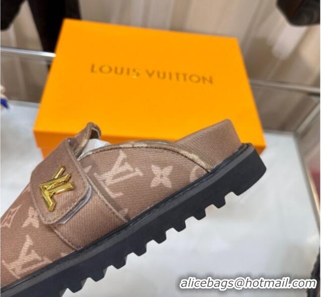 Purchase Louis Vuitton LV Cosy Flat Comfort Clog Mules in Monogram Wool Beige 106070