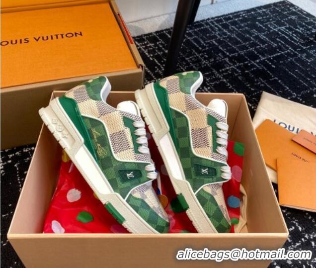 Best Price Louis Vuitton LV Trainer Sneakers in Damier Canvas Green 106072