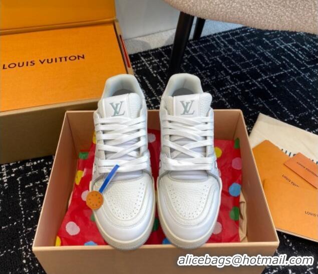 Luxury Louis Vuitton LV Trainer Sneakers in Calf Leather White 106076