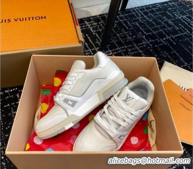 Luxury Louis Vuitton LV Trainer Sneakers in Calf Leather White 106076