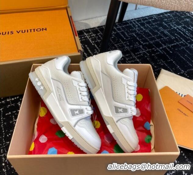 Luxury Louis Vuitton LV Trainer Sneakers in Calf Leather White 106076