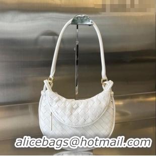 Big Discount Bottega Veneta Small Gemelli Shoulder Bag in Intrecciato Leather 776764 White 2023