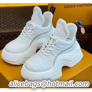 Low Cost Louis Vuitton LV Archlight 2.0 Platform Sneakers in Calf Leather and Mesh White 121001