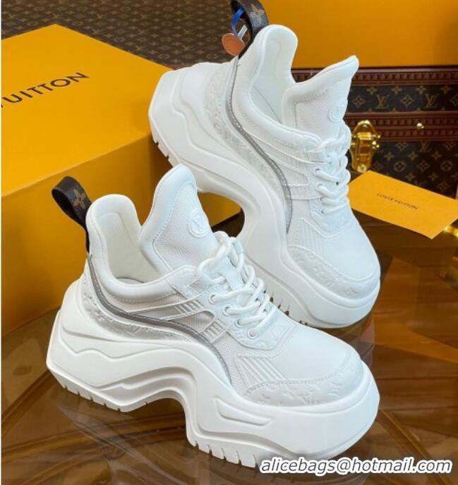 Low Cost Louis Vuitton LV Archlight 2.0 Platform Sneakers in Calf Leather and Mesh White 121001