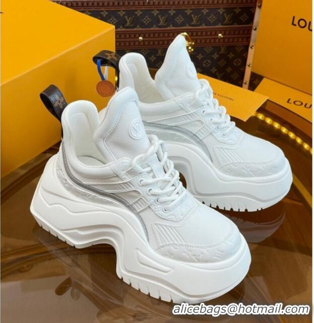 Low Cost Louis Vuitton LV Archlight 2.0 Platform Sneakers in Calf Leather and Mesh White 121001