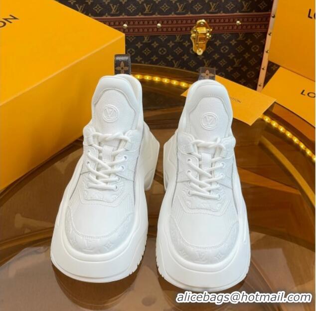 Low Cost Louis Vuitton LV Archlight 2.0 Platform Sneakers in Calf Leather and Mesh White 121001