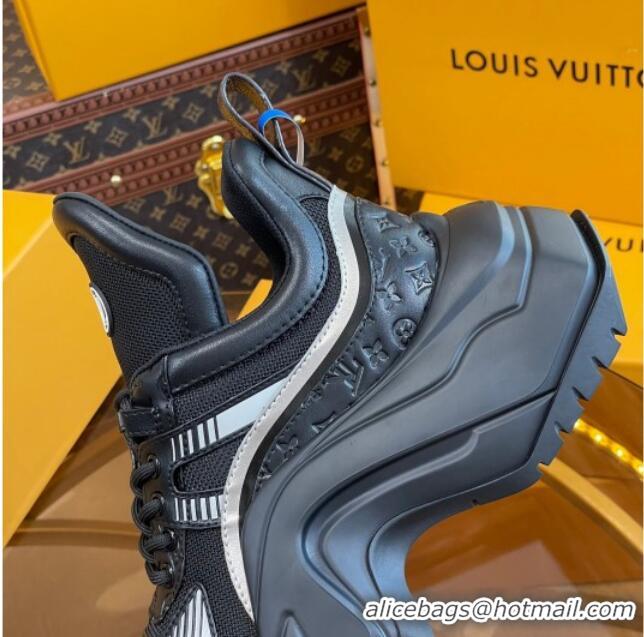 Top Grade Louis Vuitton LV Archlight 2.0 Platform Sneakers in Calf Leather and Mesh Black 121002