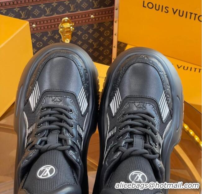 Top Grade Louis Vuitton LV Archlight 2.0 Platform Sneakers in Calf Leather and Mesh Black 121002