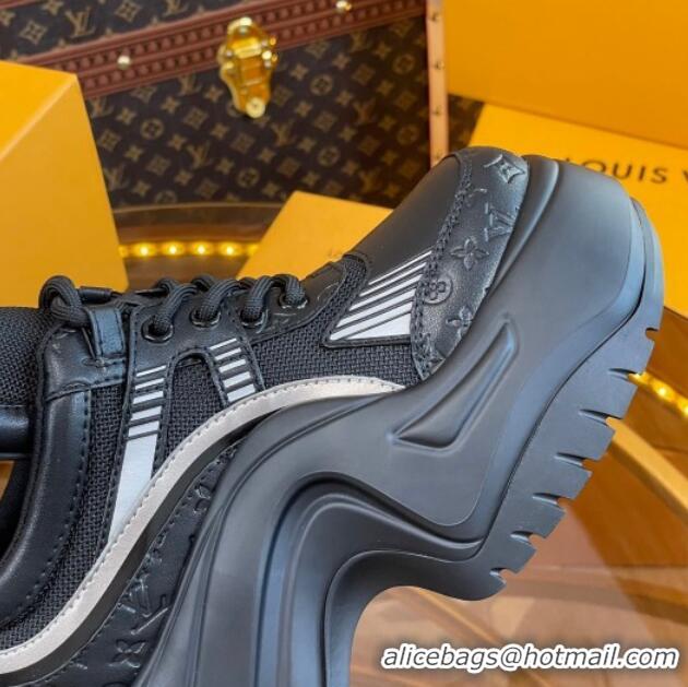 Top Grade Louis Vuitton LV Archlight 2.0 Platform Sneakers in Calf Leather and Mesh Black 121002