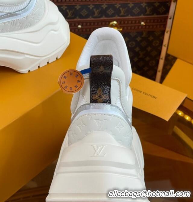 Good Quality Louis Vuitton LV Archlight 2.0 Platform Sneakers in Calf Leather and Mesh White 121003