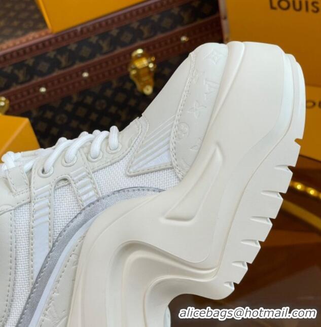 Good Quality Louis Vuitton LV Archlight 2.0 Platform Sneakers in Calf Leather and Mesh White 121003