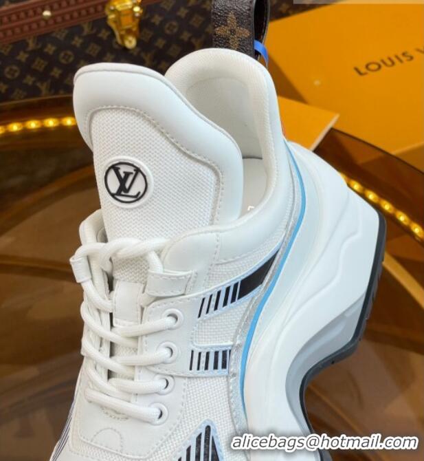 Good Looking Louis Vuitton LV Archlight 2.0 Platform Sneakers in Calf Leather and Mesh White/Light Blue 121004