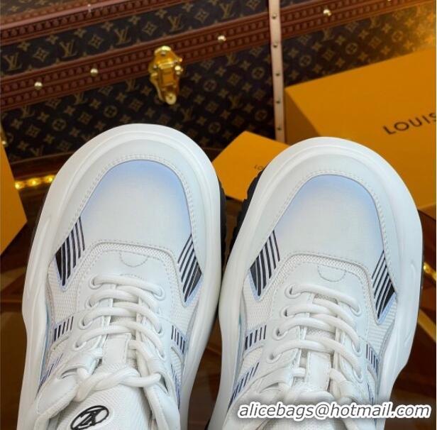 Good Looking Louis Vuitton LV Archlight 2.0 Platform Sneakers in Calf Leather and Mesh White/Light Blue 121004