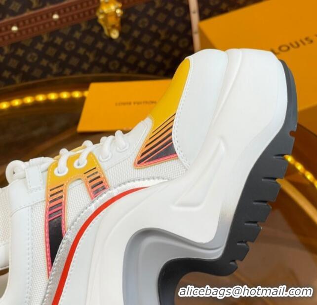 Best Price Louis Vuitton LV Archlight 2.0 Platform Sneakers in Calf Leather and Mesh White/Yellow 121005