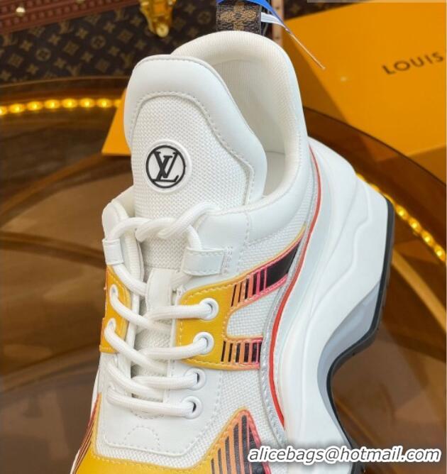 Best Price Louis Vuitton LV Archlight 2.0 Platform Sneakers in Calf Leather and Mesh White/Yellow 121005