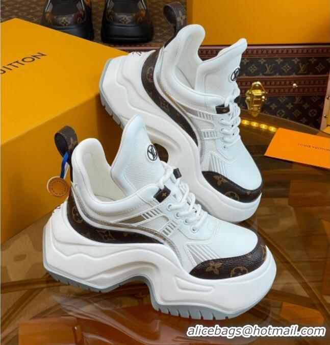 Grade Quality Louis Vuitton LV Archlight 2.0 Platform Sneakers in Calf Leather and Mesh White/Monogram 121006