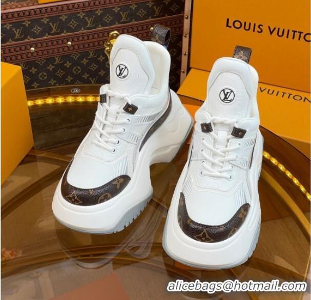 Grade Quality Louis Vuitton LV Archlight 2.0 Platform Sneakers in Calf Leather and Mesh White/Monogram 121006