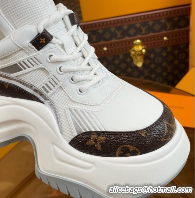 Grade Quality Louis Vuitton LV Archlight 2.0 Platform Sneakers in Calf Leather and Mesh White/Monogram 121006