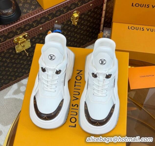 Grade Quality Louis Vuitton LV Archlight 2.0 Platform Sneakers in Calf Leather and Mesh White/Monogram 121006