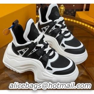 Top Design Louis Vuitton LV Archlight 2.0 Platform Sneakers in Calf Leather and Mesh White/Black 121008