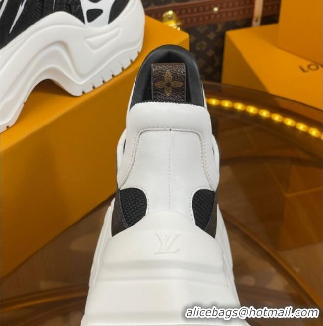 Top Design Louis Vuitton LV Archlight 2.0 Platform Sneakers in Calf Leather and Mesh White/Black 121008