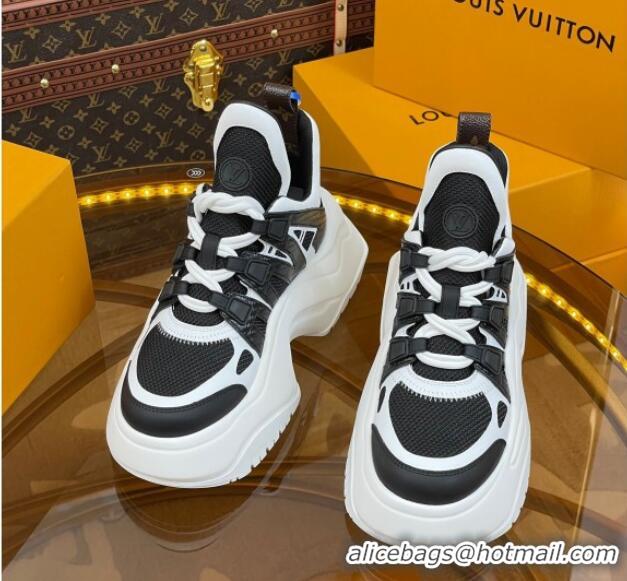 Top Design Louis Vuitton LV Archlight 2.0 Platform Sneakers in Calf Leather and Mesh White/Black 121008