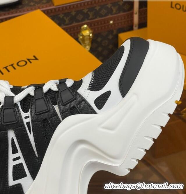 Top Design Louis Vuitton LV Archlight 2.0 Platform Sneakers in Calf Leather and Mesh White/Black 121008