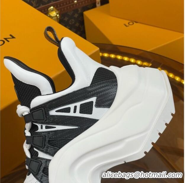 Top Design Louis Vuitton LV Archlight 2.0 Platform Sneakers in Calf Leather and Mesh White/Black 121008