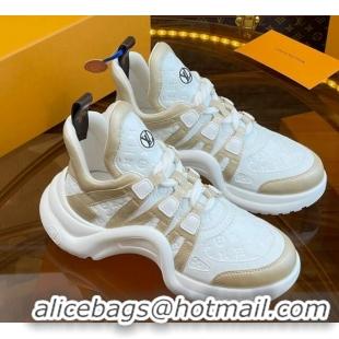 Popular Style Louis Vuitton LV Archlight Sneakers in Monogram Calf Leather Gold 121016