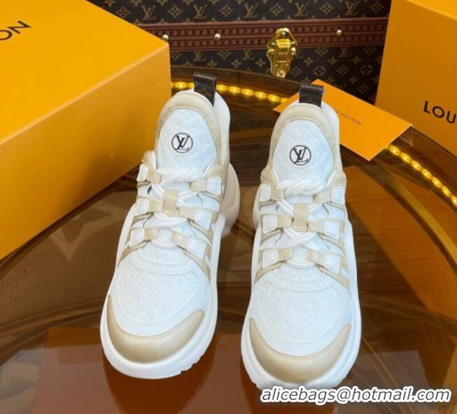 Popular Style Louis Vuitton LV Archlight Sneakers in Monogram Calf Leather Gold 121016