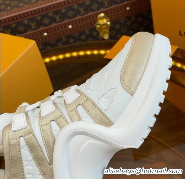 Popular Style Louis Vuitton LV Archlight Sneakers in Monogram Calf Leather Gold 121016