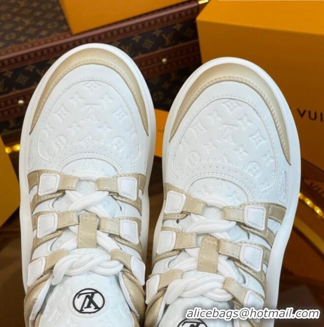 Popular Style Louis Vuitton LV Archlight Sneakers in Monogram Calf Leather Gold 121016