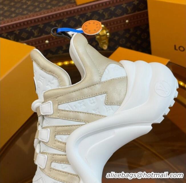 Popular Style Louis Vuitton LV Archlight Sneakers in Monogram Calf Leather Gold 121016